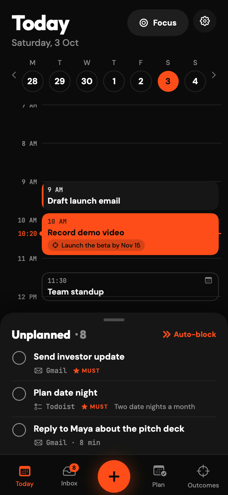 FlowFirst Today on iPhone